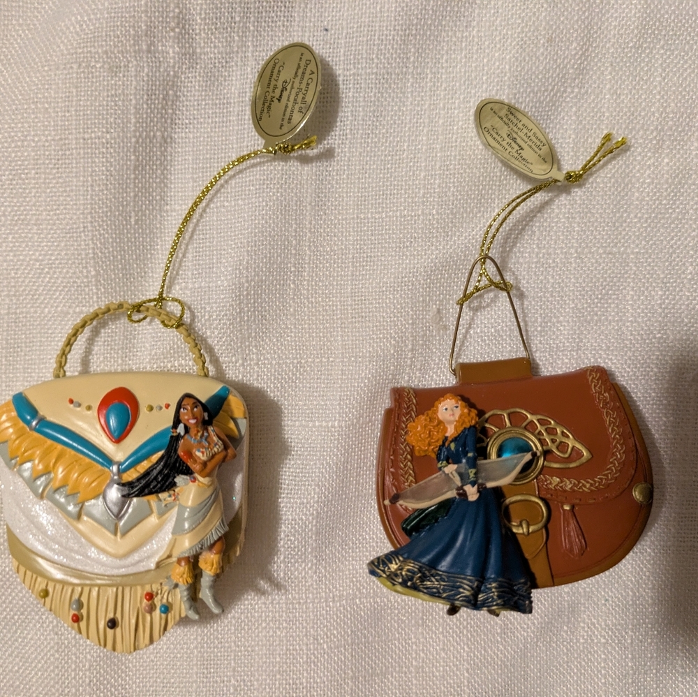 Disney Pocahontas and Merida Ornaments